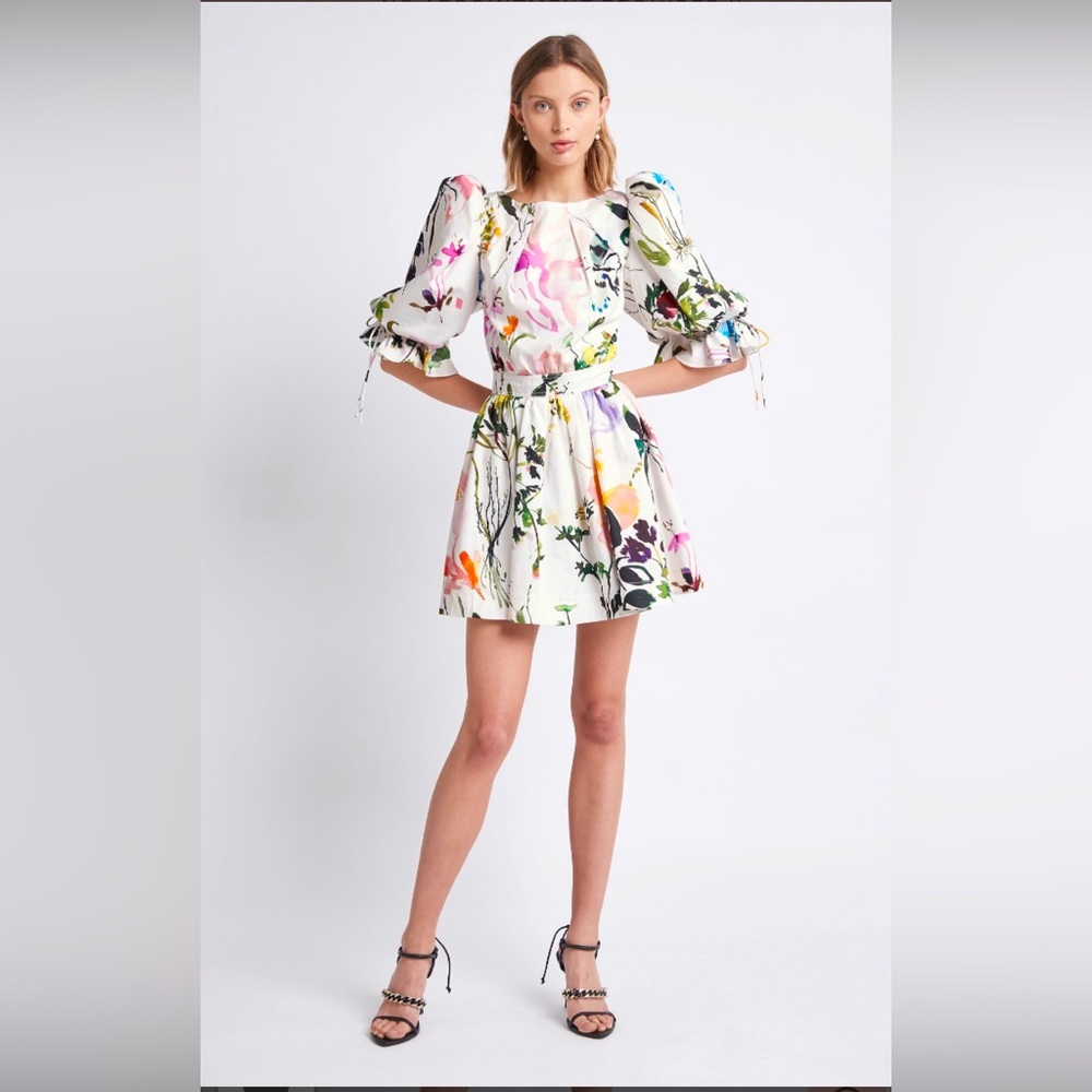 FREE GIFT AJE  Drift Puff Sleeve Mini Dress